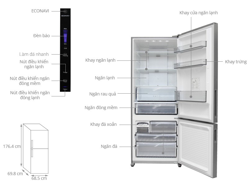 Image Tủ lạnh Panasonic 405 lít NR-BX468XSVN 5