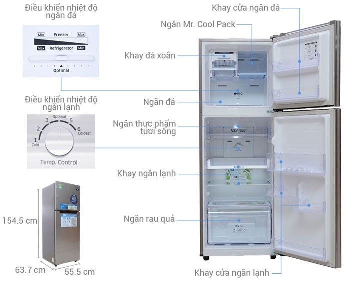 Image Tủ lạnh Samsung 234 lít inveter RT22FARBDSA/SV 1