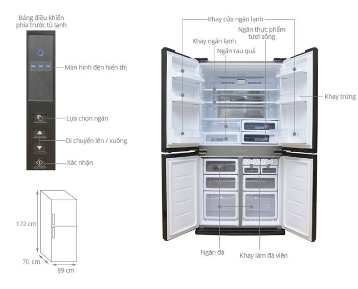 Image Tủ lạnh Sharp Inverter 626 lít SJ-FX630V-ST 4