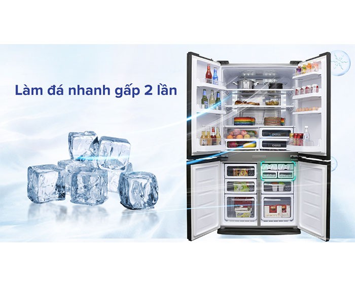 Image Tủ lạnh Sharp Inverter 605 lít SJ-FX680V-ST 2