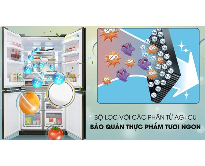 Image Tủ lạnh Sharp Inverter 605 lít SJ-FX688VG-BK 2