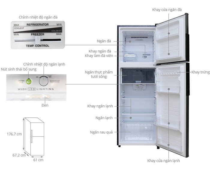 Image Tủ lạnh Sharp Inverter 342 lít SJ-X346E-DS 3