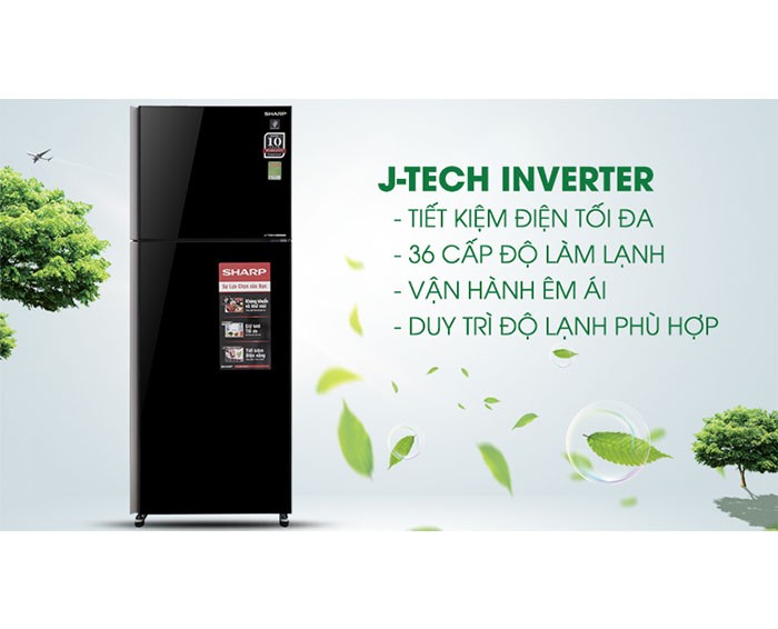 Image Tủ lạnh Sharp Inverter 364 lít SJ-XP405PG-BK 2