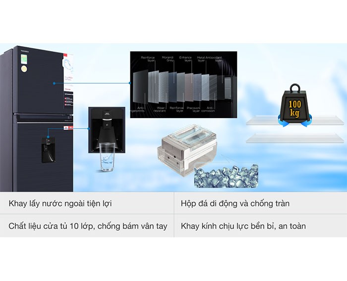 Image Tủ lạnh Toshiba Inverter 311 lít GR-RT395WE-PMV(06)-MG 1