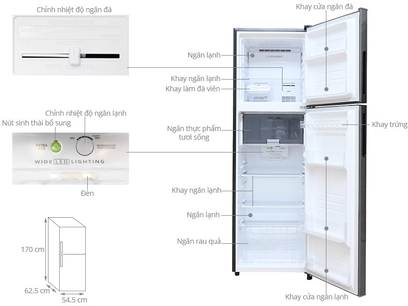 Image Tủ lạnh Sharp Inverter 271 lít SJ-X281E-DS 1