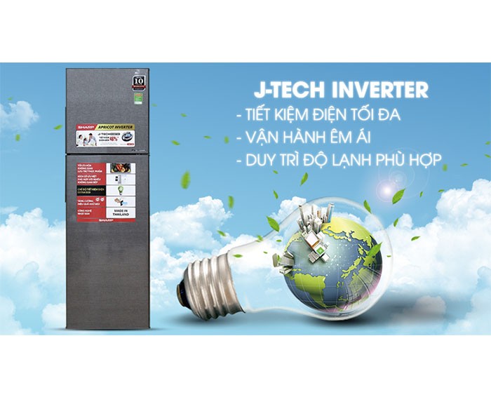 Image Tủ lạnh Sharp Inverter 271 lít SJ-X281E-DS 3