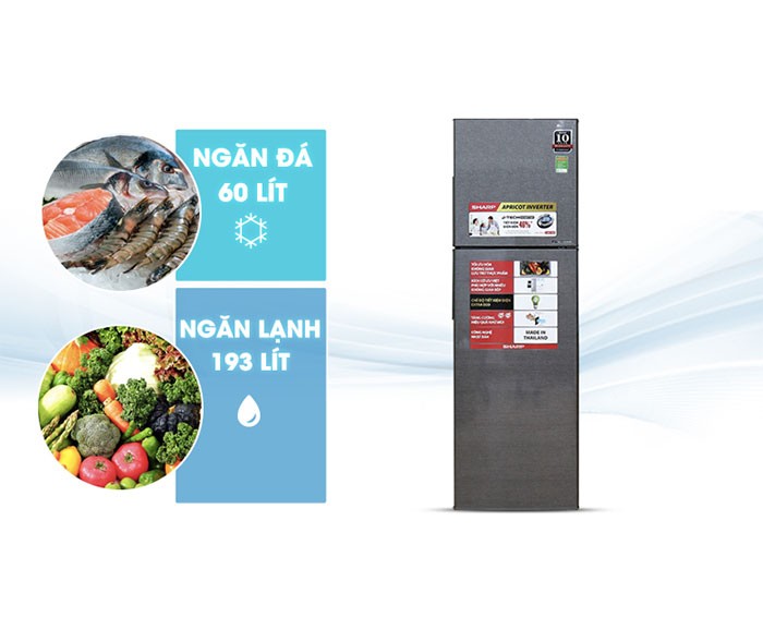Image Tủ lạnh Sharp Inverter 271 lít SJ-X281E-DS 4